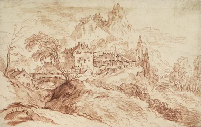An Italian Village in a Mountainous Landscape